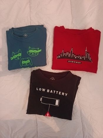 3 tee-shirts manche longue TEX BASIC 6-7 ANS 