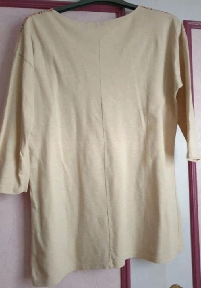 Haut Camaïeu beige imprimé T.3(40) - photo numéro 13