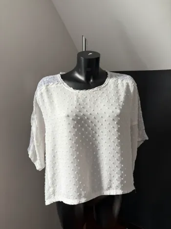 T-shirt blanc détail en dentelle Teddy Smith L