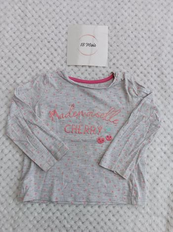 T-shirt Gris Clair In Extenso 18 Mois – Mademoiselle Cherry