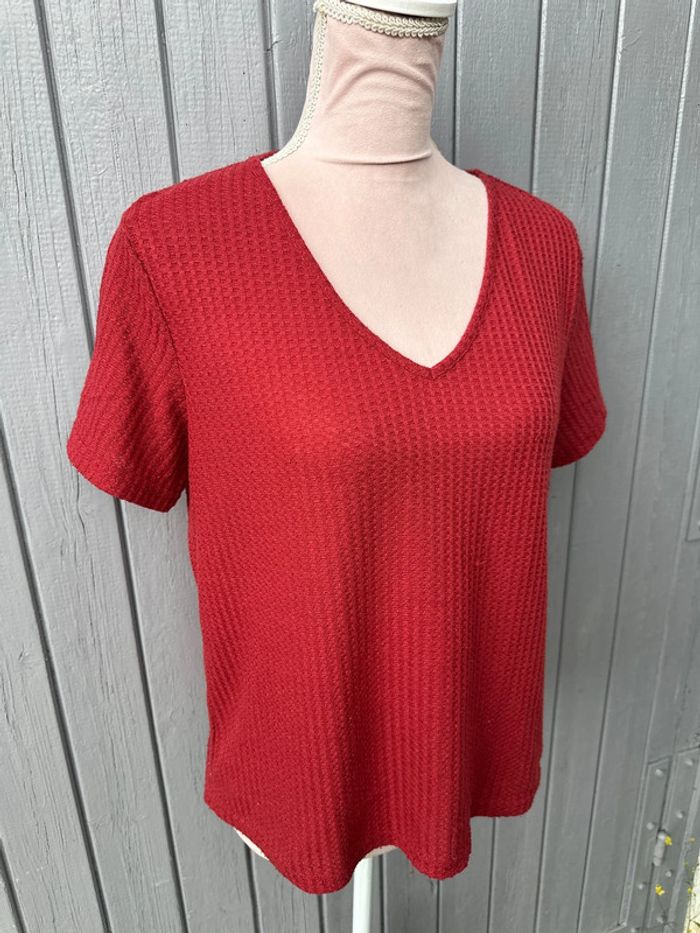 Haut manches courtes rouge basic décolleté SHEIN 38/M - photo numéro 2