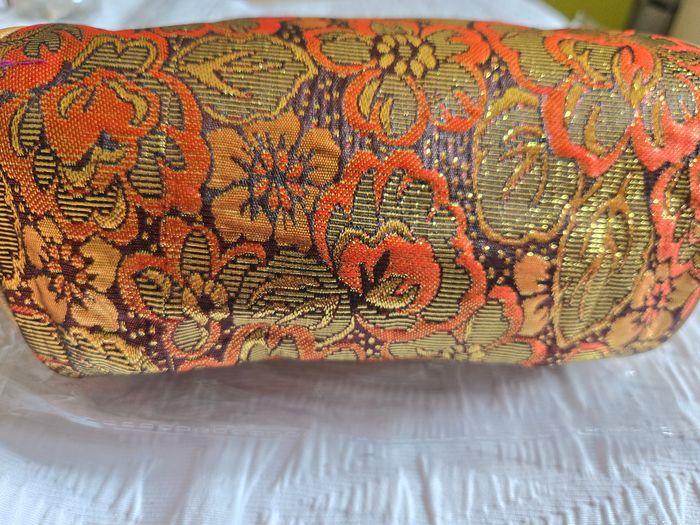 Sac à main aux broderies cuivrées orange - photo numéro 6