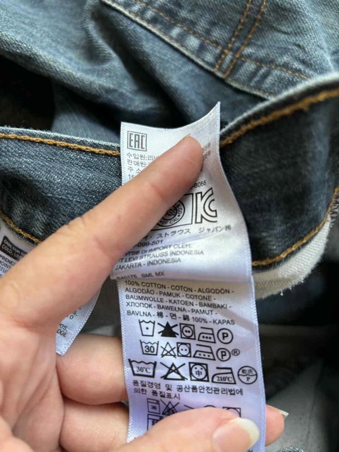 Jean Levi’s 514 regular Straight droit L42/44 W33 L30 Bleu brut délavé homme Mexique US rare - photo numéro 9