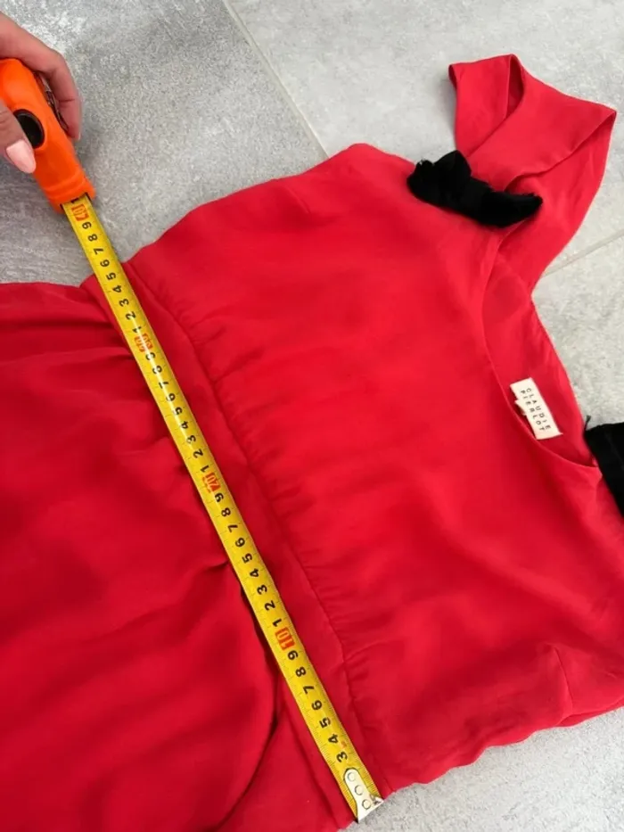 Superbe Robe d'été Claudie Pierlot rouge taille 2 donc médium - photo numéro 6