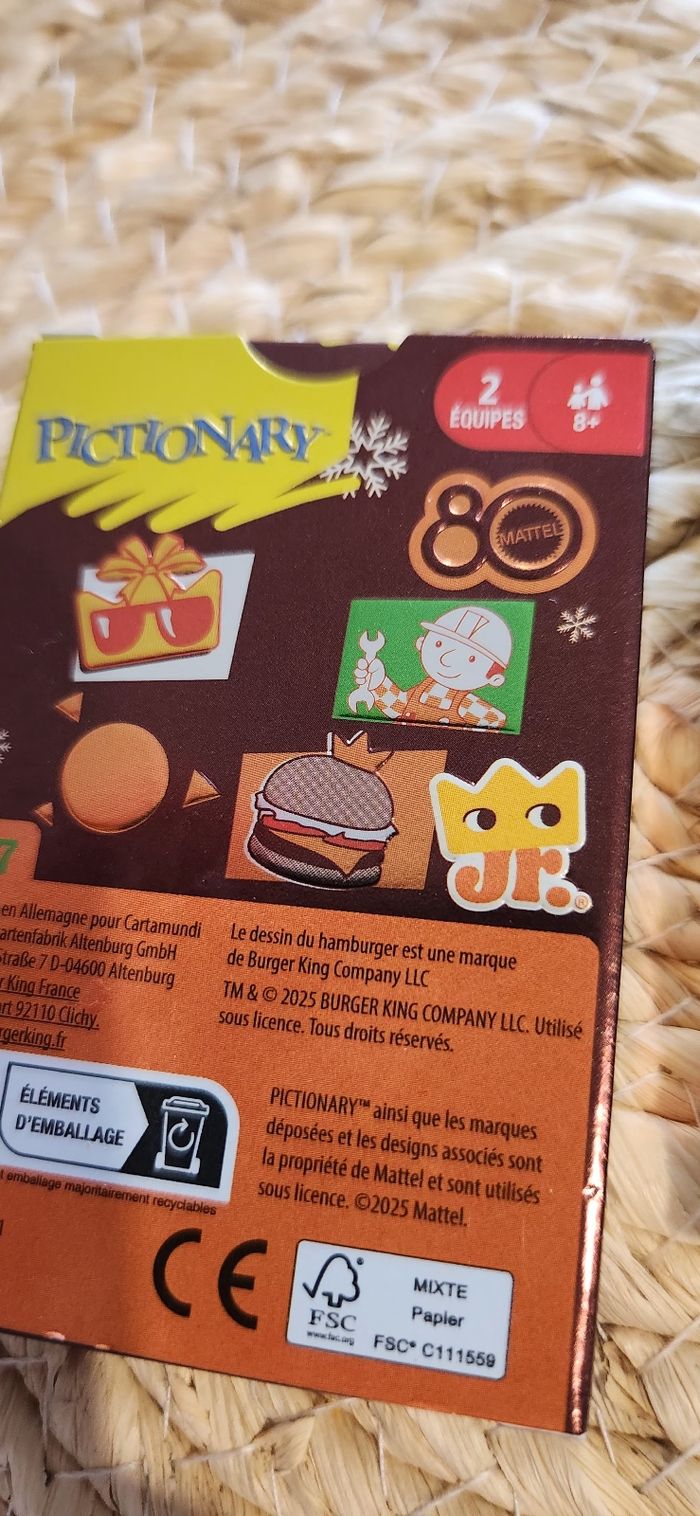 Jeux de cartes Uno & Pictionary Burger King - photo numéro 5