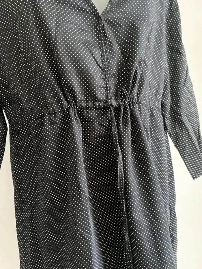 Robe femme midi noir à pois blanc T44/ XL - photo numéro 2