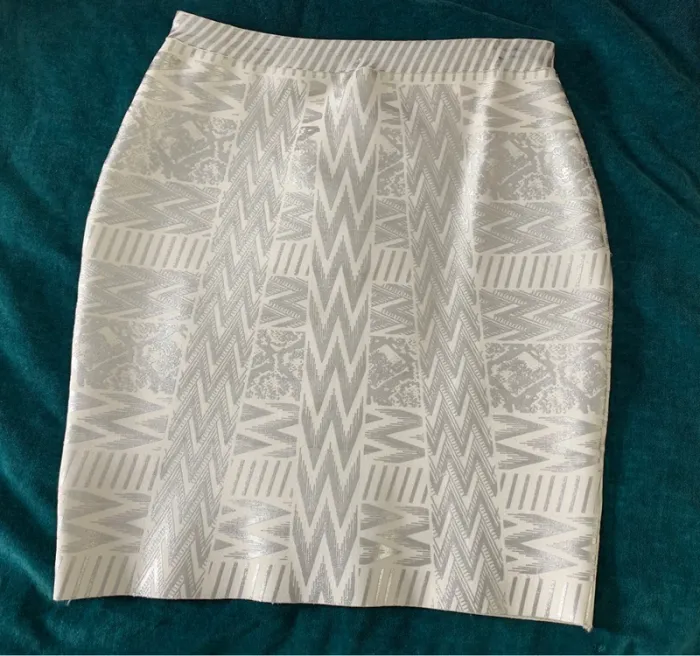 Jupe Bandage Blanc Argent - photo numéro 3