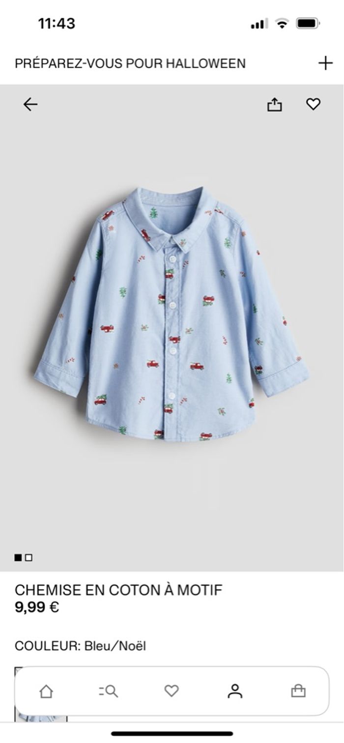 Chemise en coton Noël 3-4 ans H&M