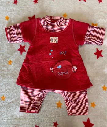 Combinaison Robe Sucre d’Orge Marinière Rouge & Blanche 1M