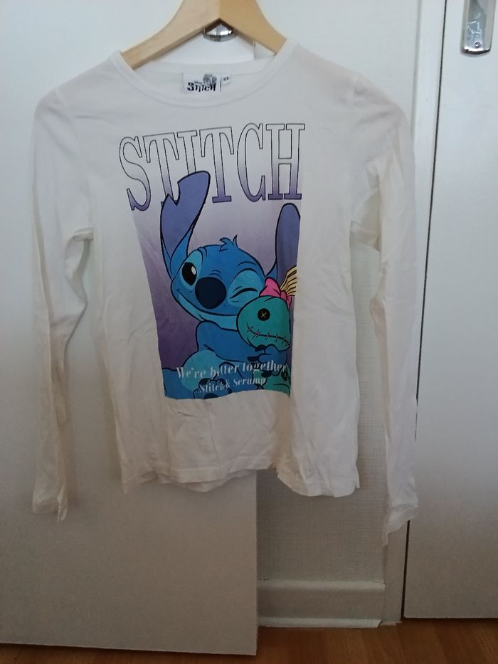 Tee-shirt Stitch blanc et multicolore
