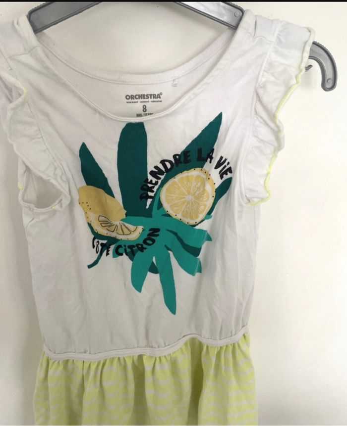 Robe T 8 ans Orchestra blanche et jaune - photo numéro 7