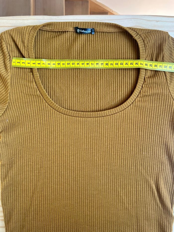 T-shirt Gemo ocre/moutarde Taille M - photo numéro 3