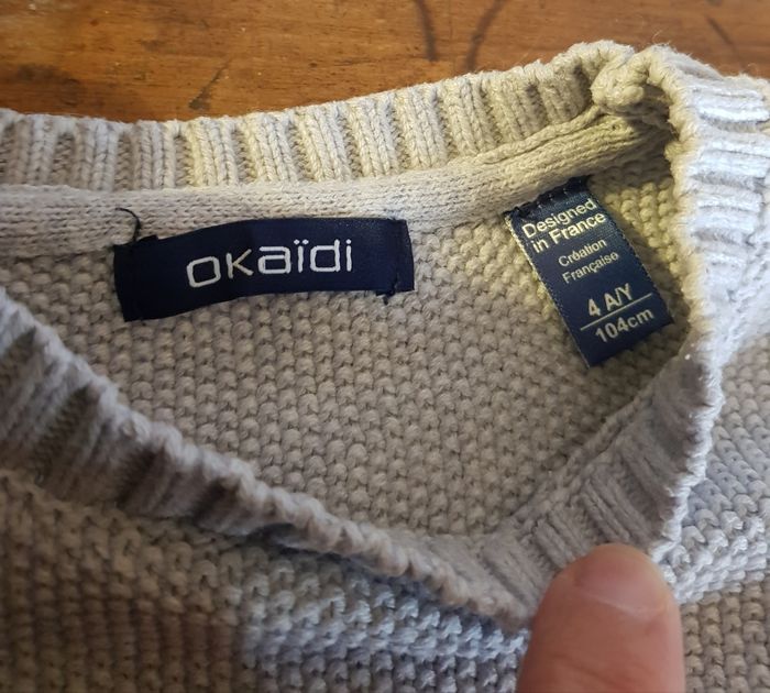 Pull en coton gris - photo numéro 3