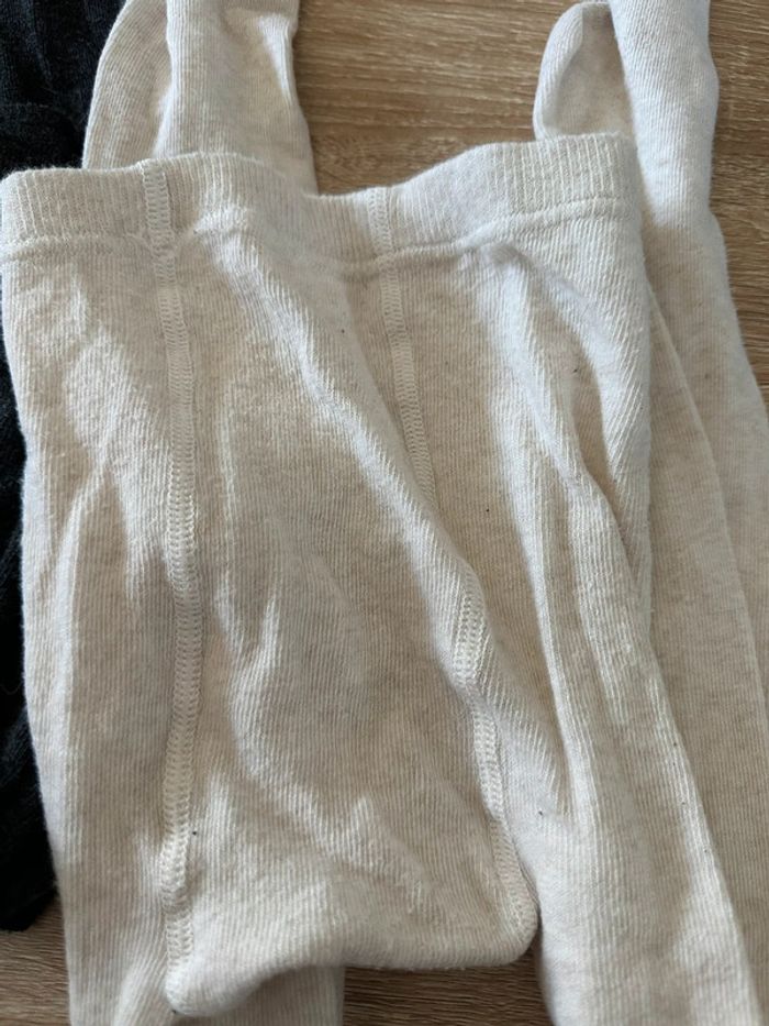 Paire de collants gris et crème - photo numéro 2
