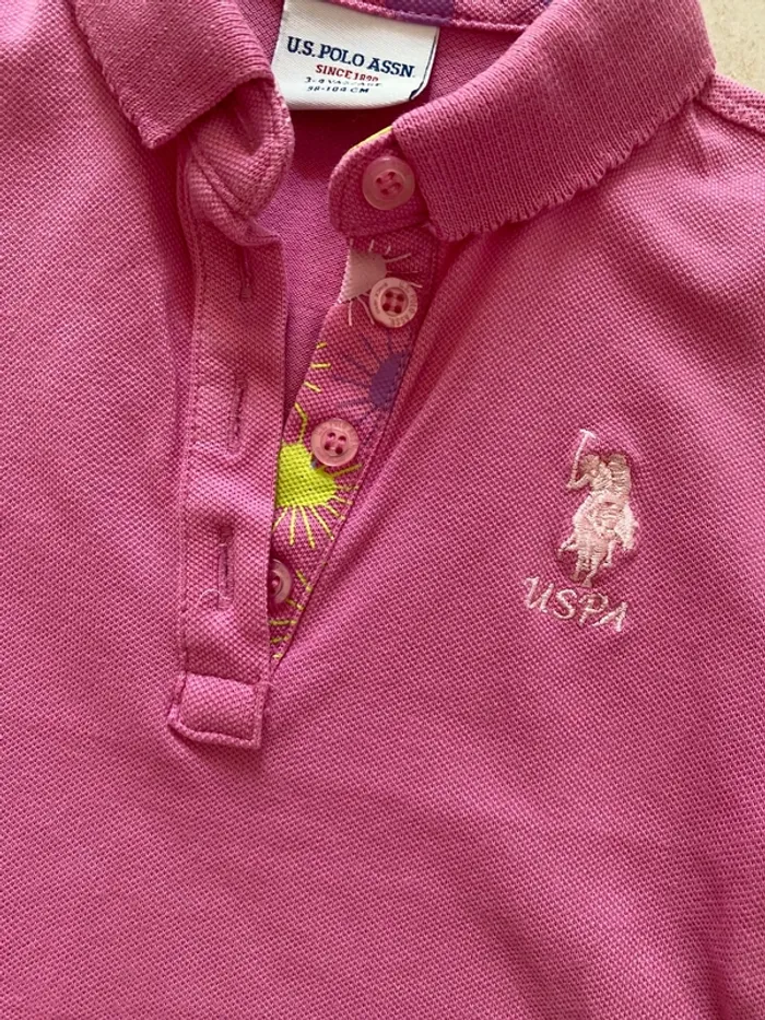 Polo manches courtes fille rose 98 / 104 - photo numéro 3