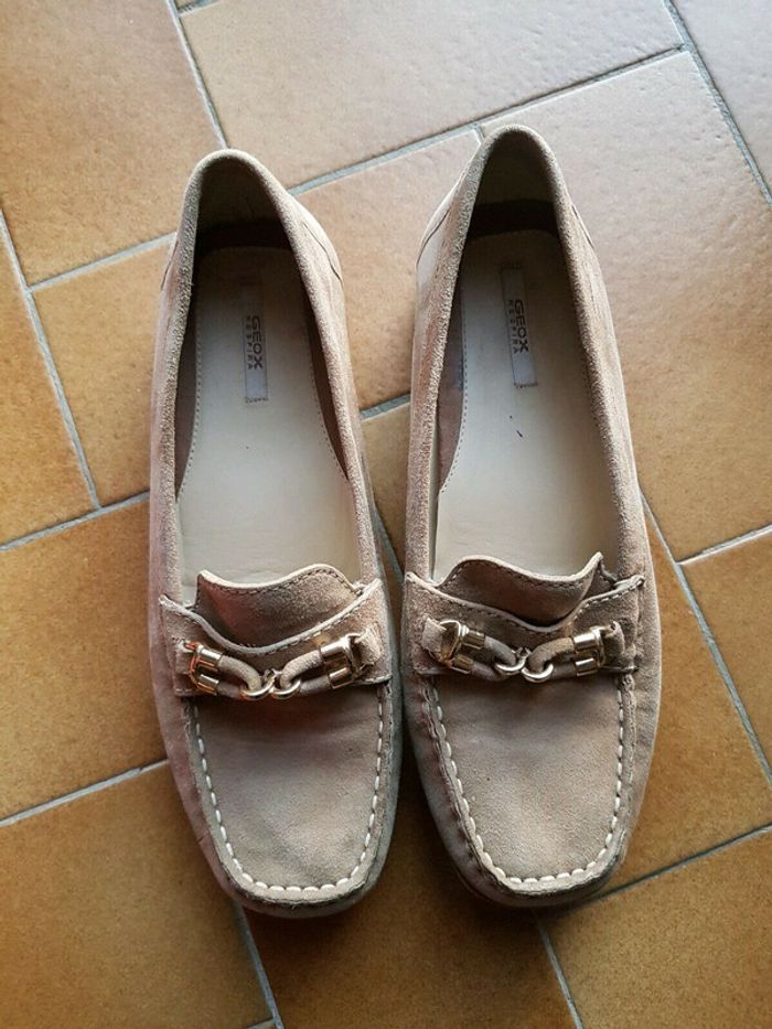 Mocassins cuir daim beige GEOX T38