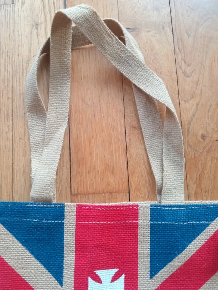Sac tote bag toile de jute Glorious Britain 40x35 cm neuf avec étiquette acheté en Angleterre - photo numéro 5