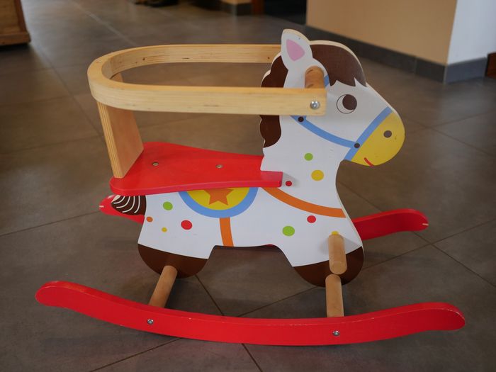 Cheval à bascule en bois avec arceau - photo numéro 2