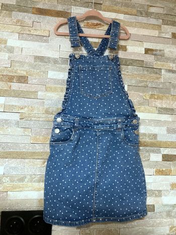 10ans robe jeans à bretelles
