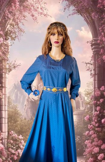 💙Magnifique longue robe bleue vintage style médiéval féerique fairycore medieval blue dress💙
