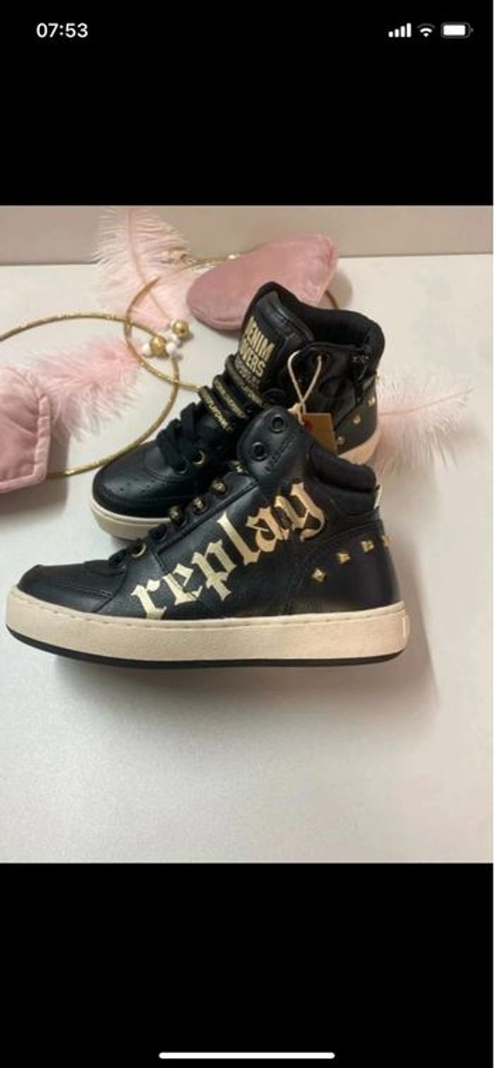 Sneakers montantes noires – REPLAY- Taille 31 - photo numéro 4