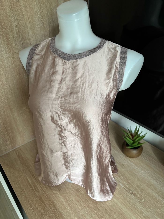Débardeur satiné vieux rose Zara taille S - photo numéro 2