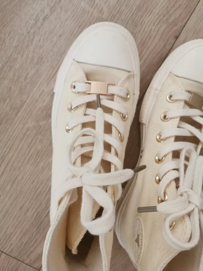 Converses Chuck Taylor All star Lift Hi Beige - photo numéro 11