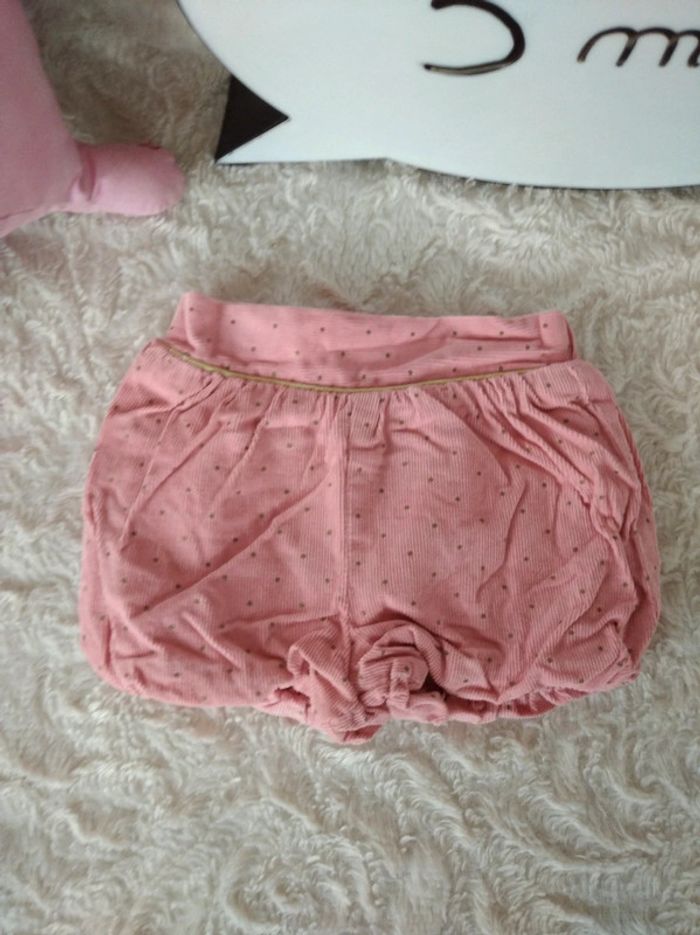 Short velours à pois doublé Fille 3 mois Kiabi - photo numéro 2
