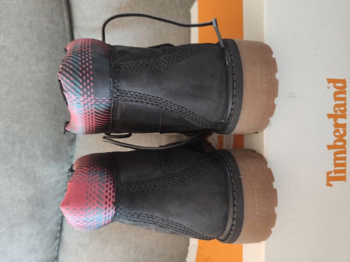 Boots cuir Timberland Premium noir/rose 31 - photo numéro 3