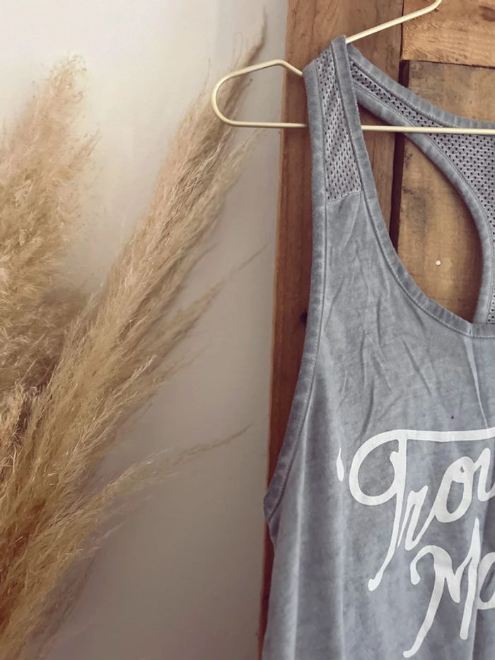 Débardeur femme loose gris cool cat - photo numéro 2