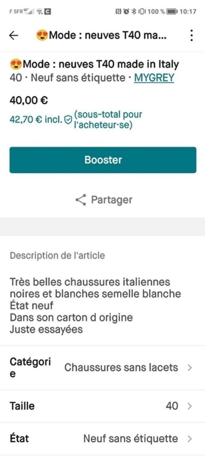 😍Jolies chaussures made in Italie T40