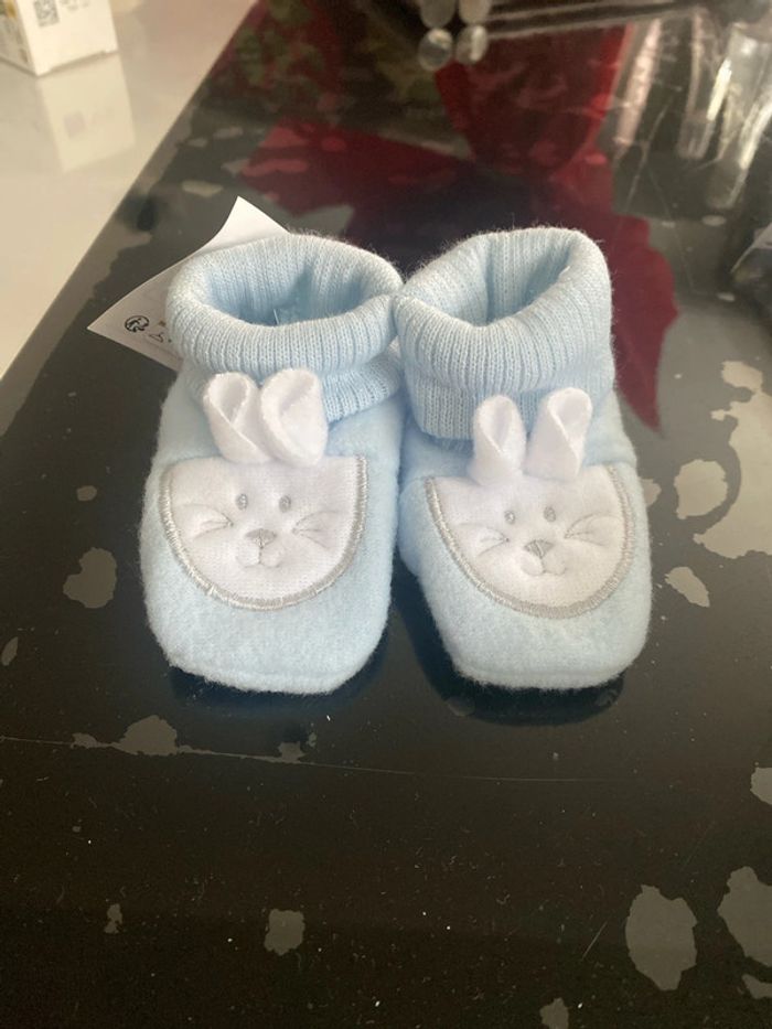 Chausson bébé bleu