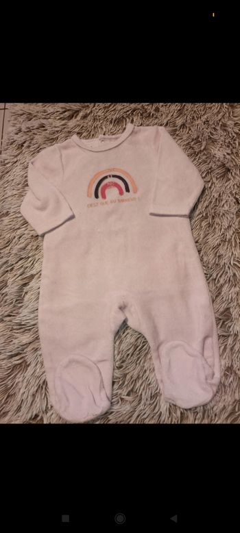 Pyjama velours arc en ciel