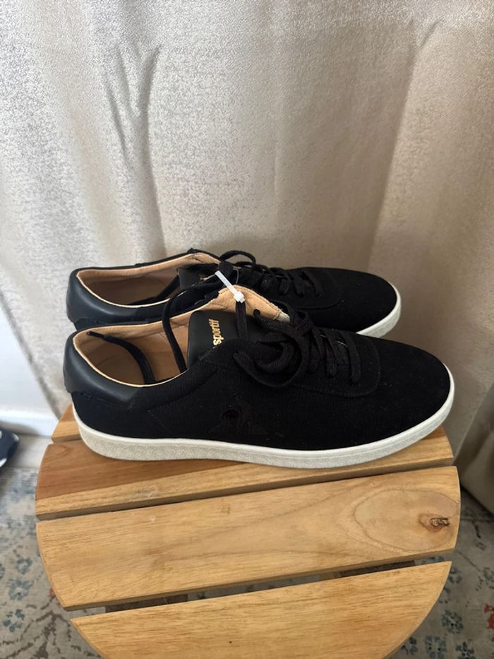 Baskets Le Coq Sportif noires en toile – Taille 42 neuves - photo numéro 4