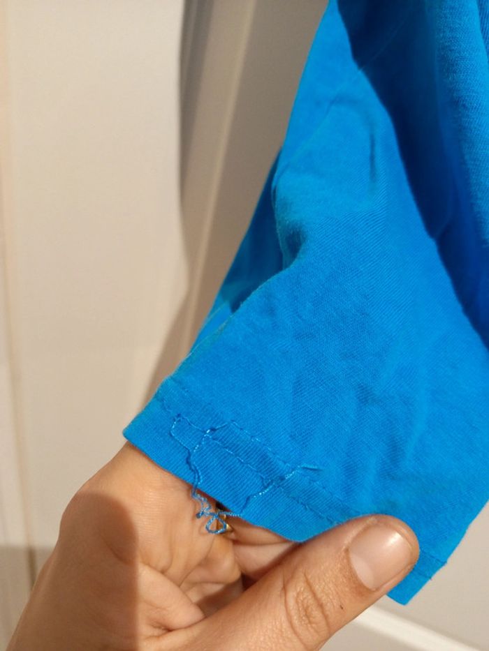 🔝 T-shirt uni manches courtes Primark bleu taille L 100 % coton - photo numéro 9