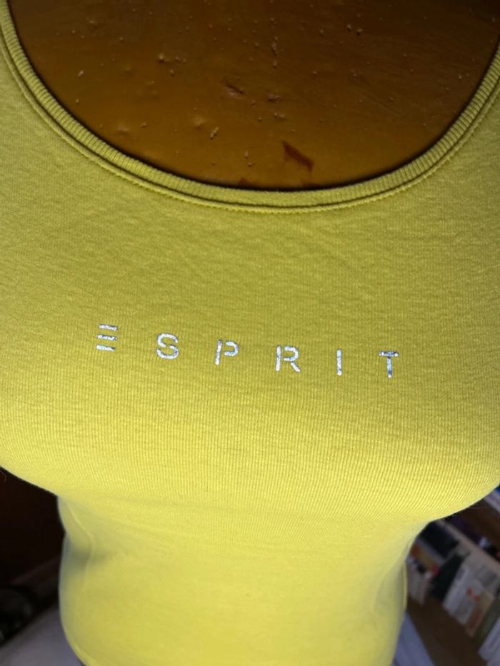 T-shirt esprit jaune logo paillettes