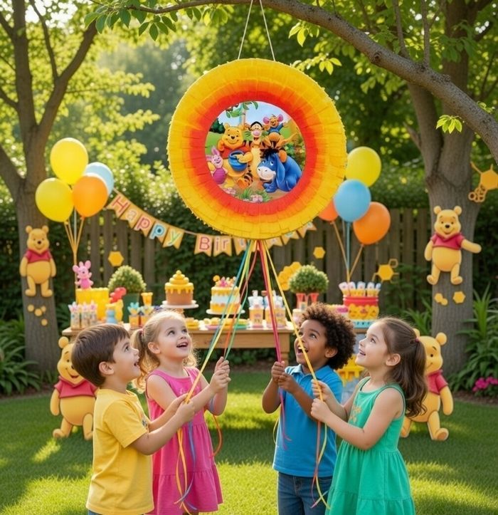 Pinata winnie L'ourson anniversaire baptême 1 an - photo numéro 3