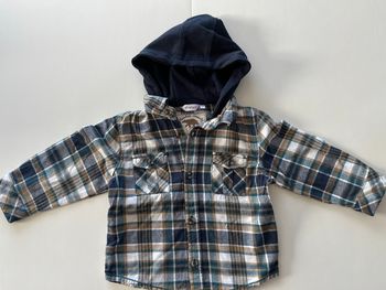 Chemise d’hiver à carreaux bleu/marron clair 3A