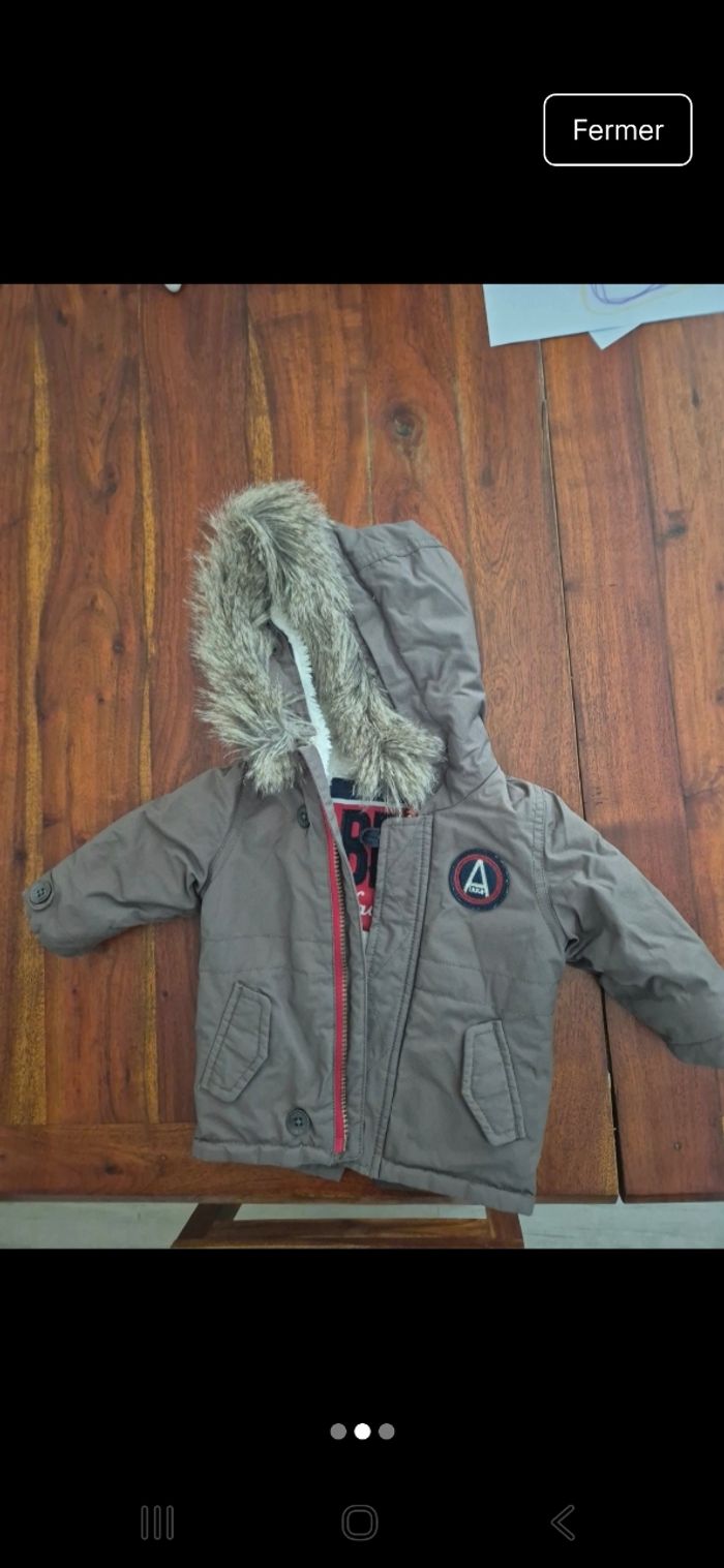 Parka bebe garcon 6 mois tres bon etat - photo numéro 3