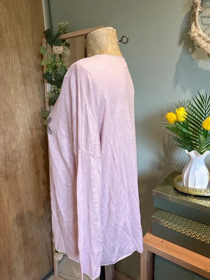 Pull tout doux, avec motif, arête de poisson argenté - photo numéro 2