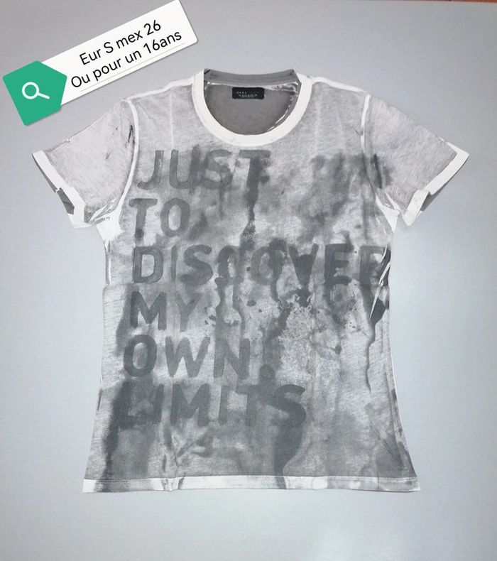 Tee-shirt gris Zara Eur S ou 16ans