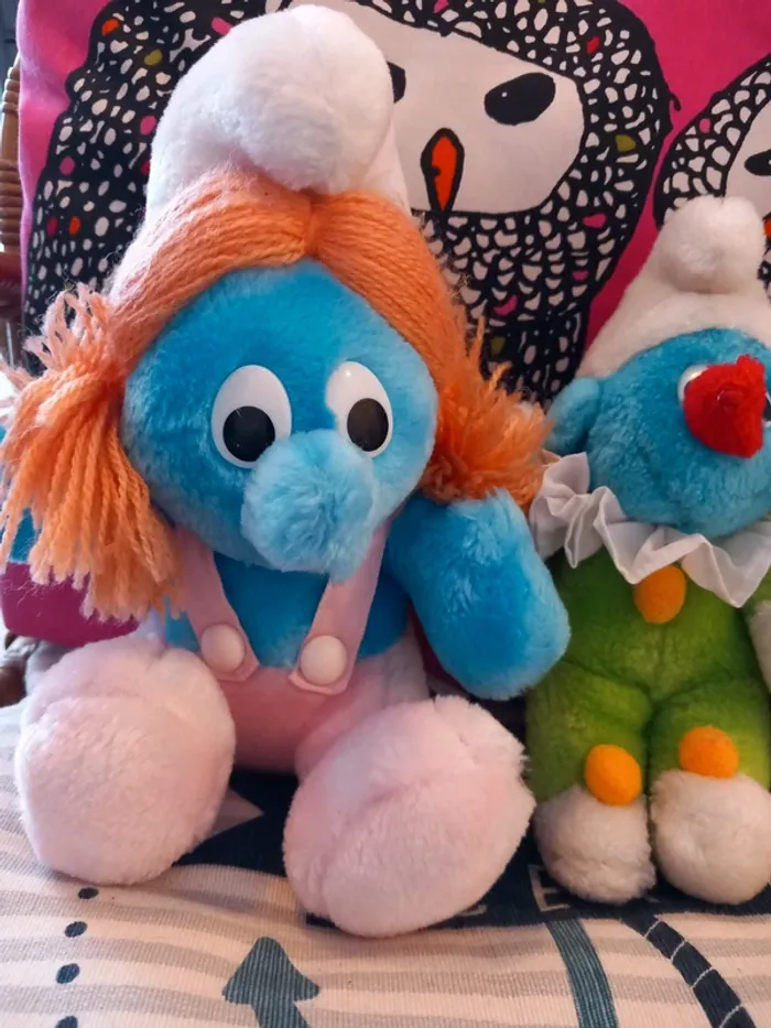 3 peluches vintages schtroumpf - photo numéro 2