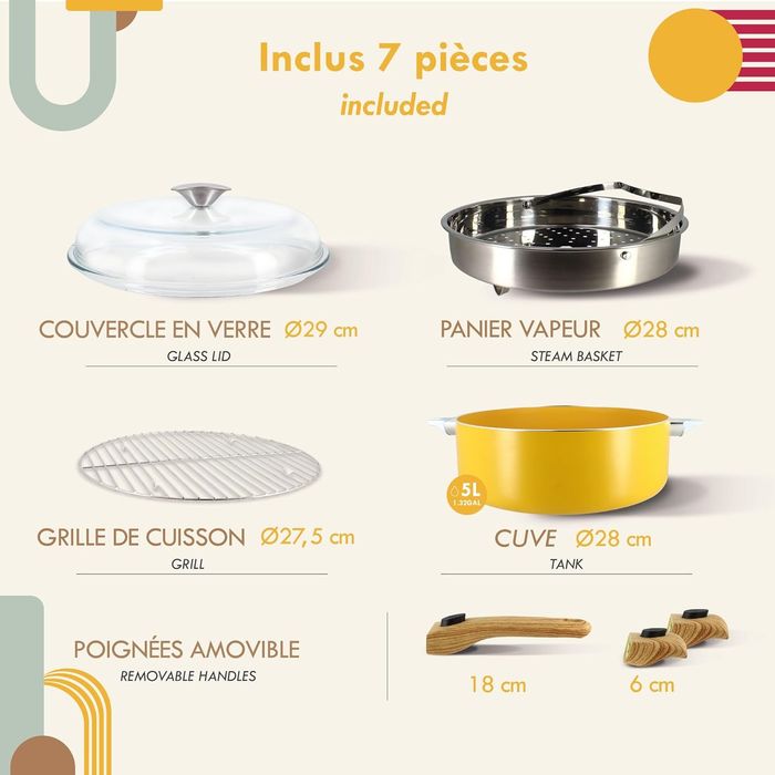 Set culinaire multi-usage 28 cm – aluminium induction – Menastyl Neuf - photo numéro 2