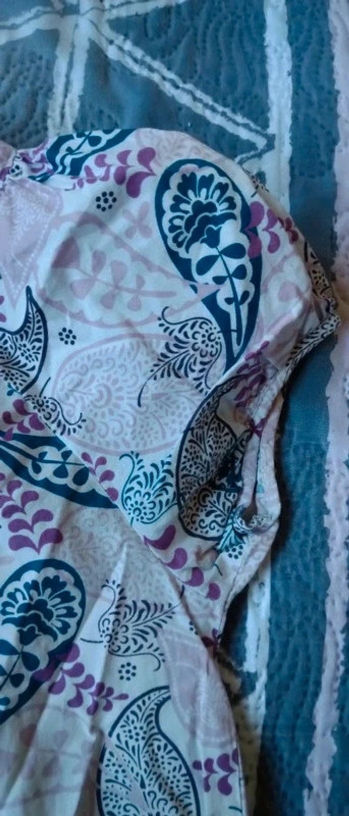 Tunique longue motif feuilles rose fille 12 ans vert baudet - photo numéro 7