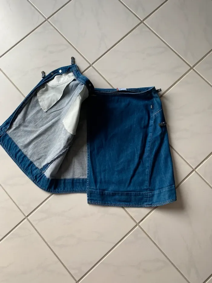 Jupe portefeuille en jean Levi’s vintage - Taille XS - Clips latéraux - photo numéro 3