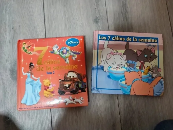 Lot 2 livres Disney les 7 câlins de la semaine