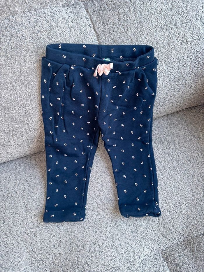 Pantalon en coton marine et rose Obaïbi