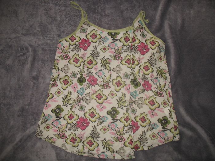 DÉBARDEUR BEIGE A FLEURS "MISS CAPTAIN" - TAILLE 40 - n°02