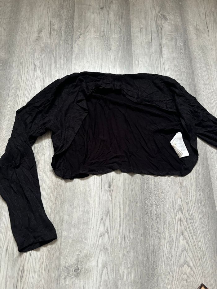 Gilet noir court à paillettes S - photo numéro 3