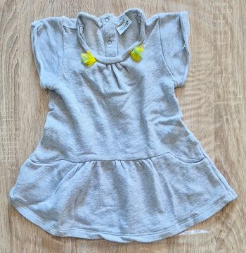 Robe bébé fille Tape à l'œil - Grise avec pompons - 12 mois (74 cm)